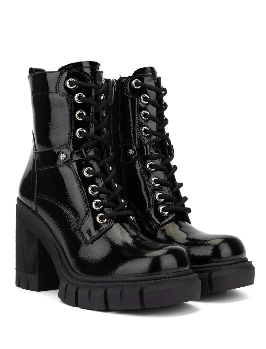 Tamer Tanca Kadın Hakiki Deri Siyah Rugan Casual Bot Tamer Tanca Kadın Hakiki Deri Siyah Rugan Casual Bot