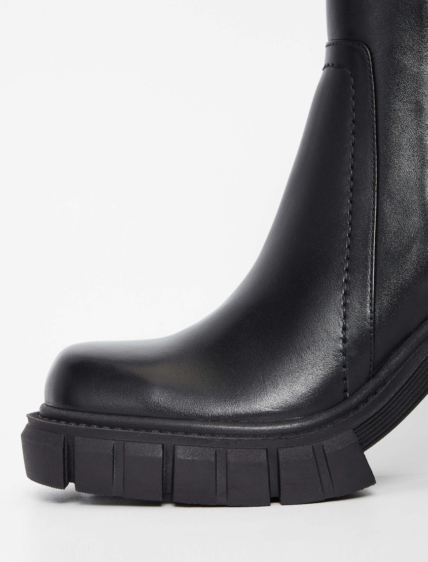 Tamer Tanca Kadın Hakiki Deri Siyah Deri Casual Bot