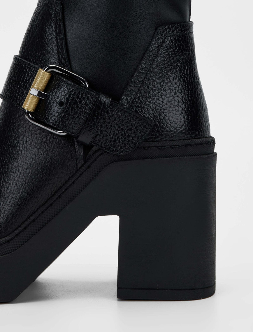 Tamer Tanca Kadın Hakiki Deri Siyah Deri Casual Bot