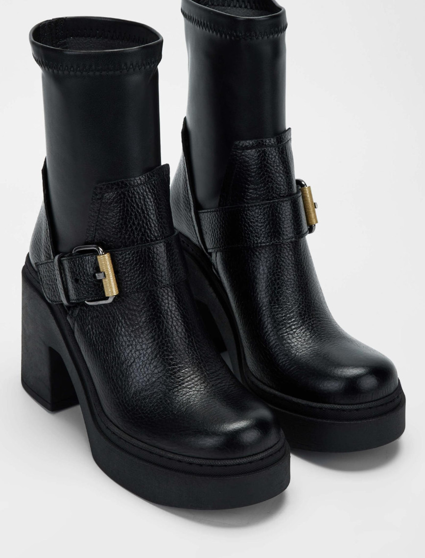 Tamer Tanca Kadın Hakiki Deri Siyah Deri Casual Bot