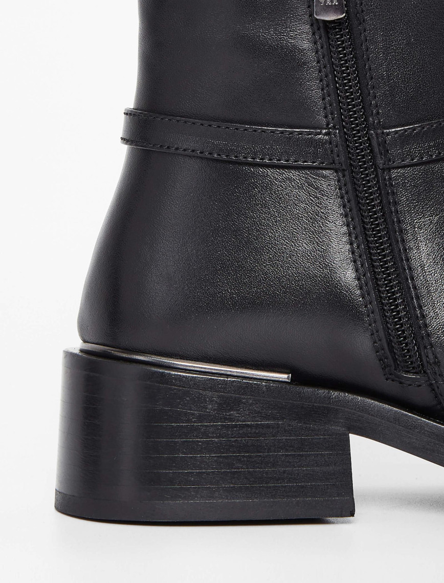 Tamer Tanca Kadın Hakiki Deri Siyah Deri Casual Bot