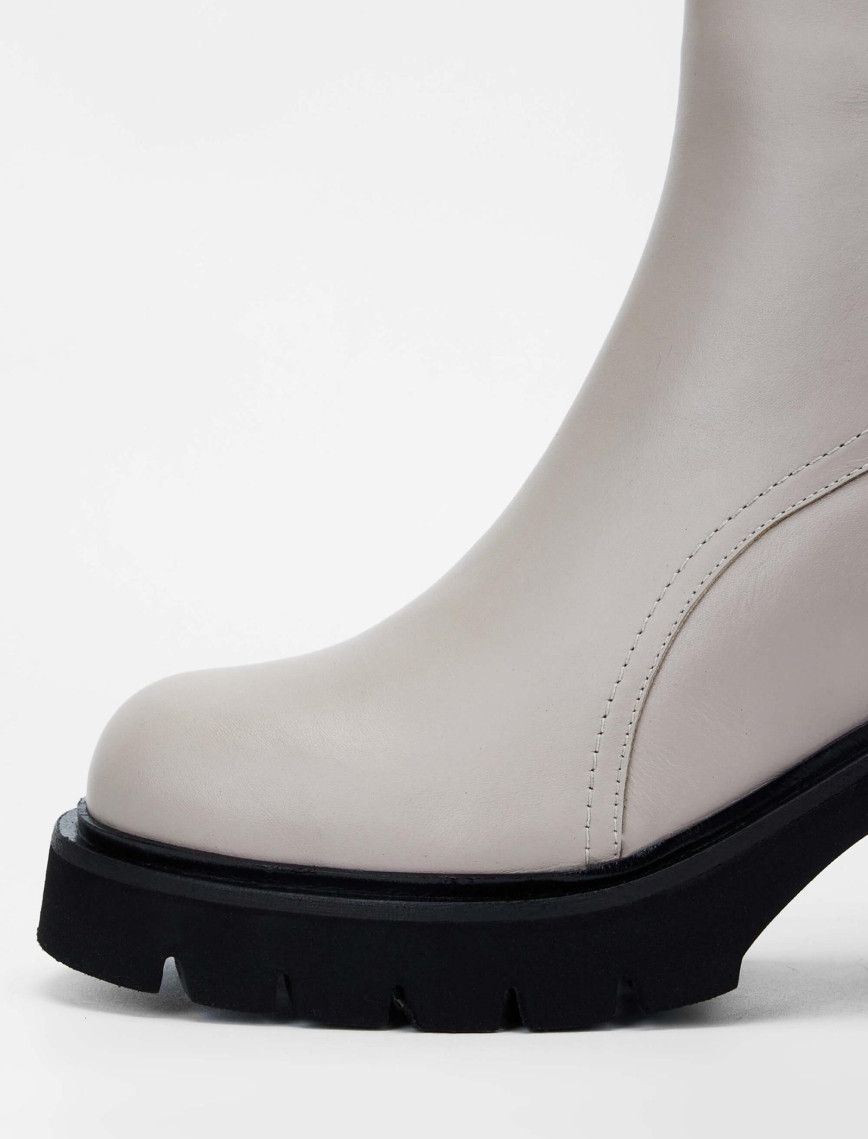 Tamer Tanca Kadın Hakiki Deri Kırık Beyaz Casual Bot Tamer Tanca Kadın Hakiki Deri Kırık Beyaz Casual Bot