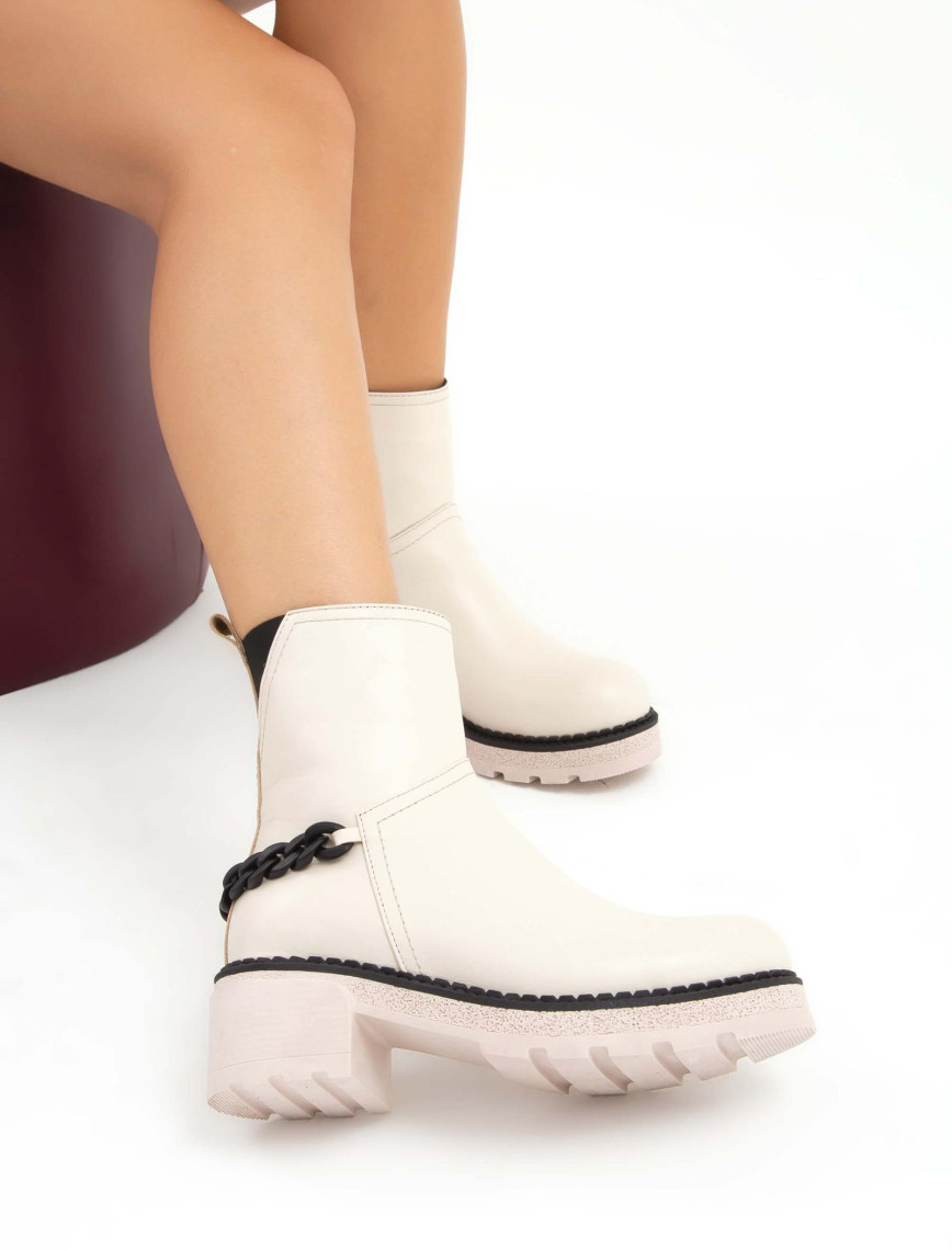 Tamer Tanca Kadın Hakiki Deri Bej Casual Bot Tamer Tanca Kadın Hakiki Deri Bej Casual Bot