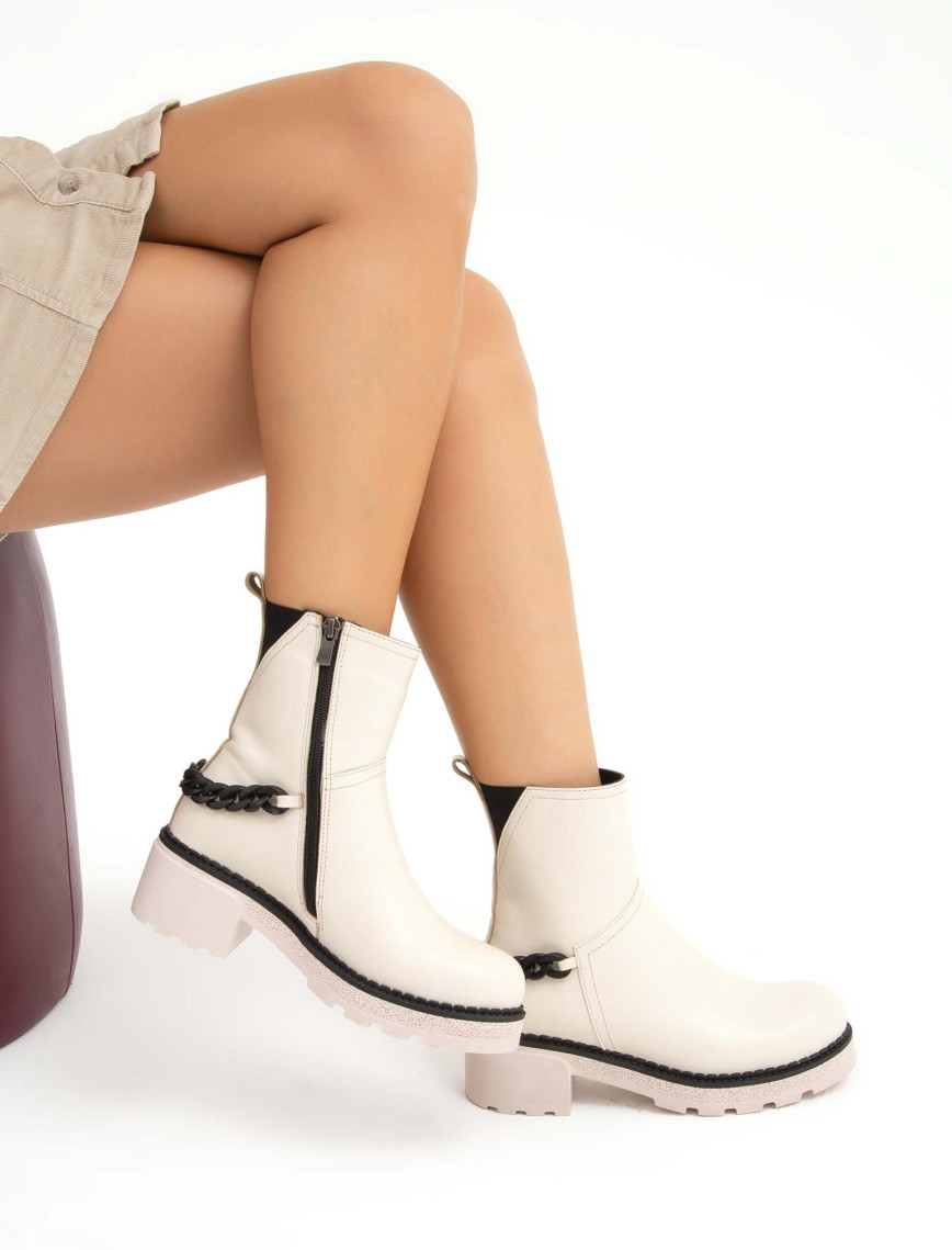 Tamer Tanca Kadın Hakiki Deri Bej Casual Bot Tamer Tanca Kadın Hakiki Deri Bej Casual Bot