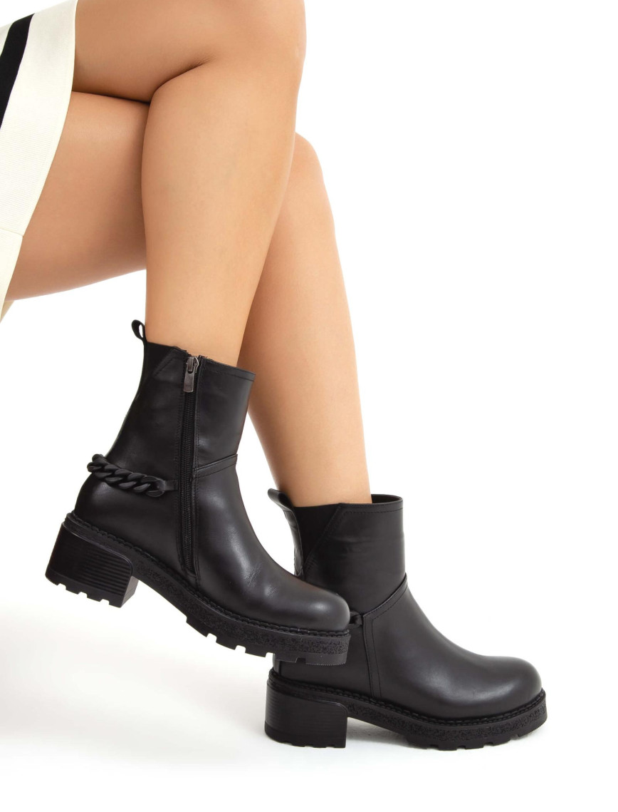 Tamer Tanca Kadın Hakiki Deri Siyah Casual Bot