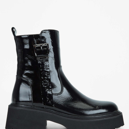 Tamer Tanca Kadın Hakiki Deri Siyah Rugan Casual Bot Tamer Tanca Kadın Hakiki Deri Siyah Rugan Casual Bot