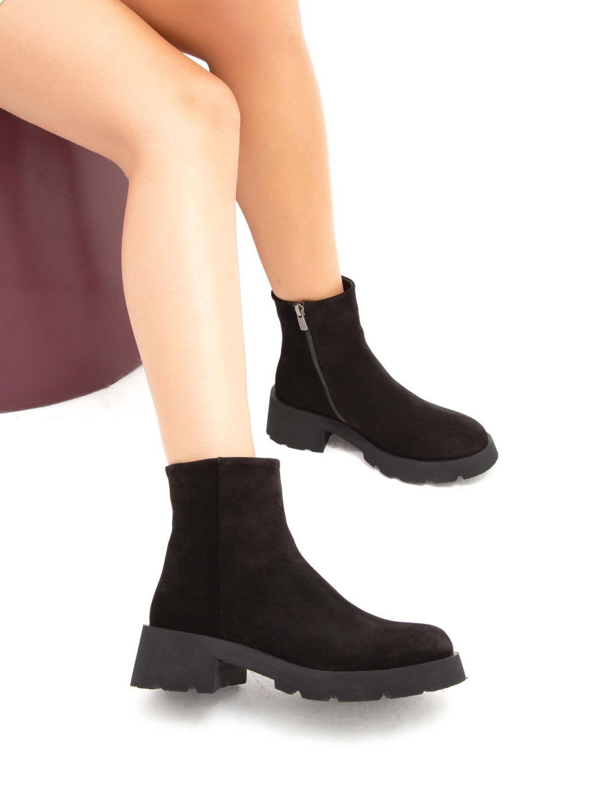 Tamer Tanca Kadın Hakiki Deri Siyah Süet Casual Bot