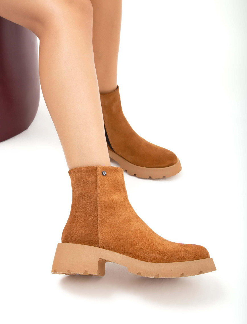 Tamer Tanca Kadın Hakiki Deri Taba Süet Casual Bot