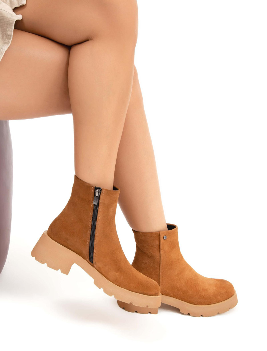 Tamer Tanca Kadın Hakiki Deri Taba Süet Casual Bot