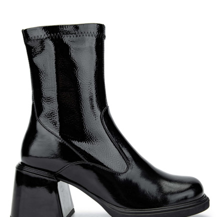 Tamer Tanca Kadın Hakiki Deri Siyah Rugan Casual Bot