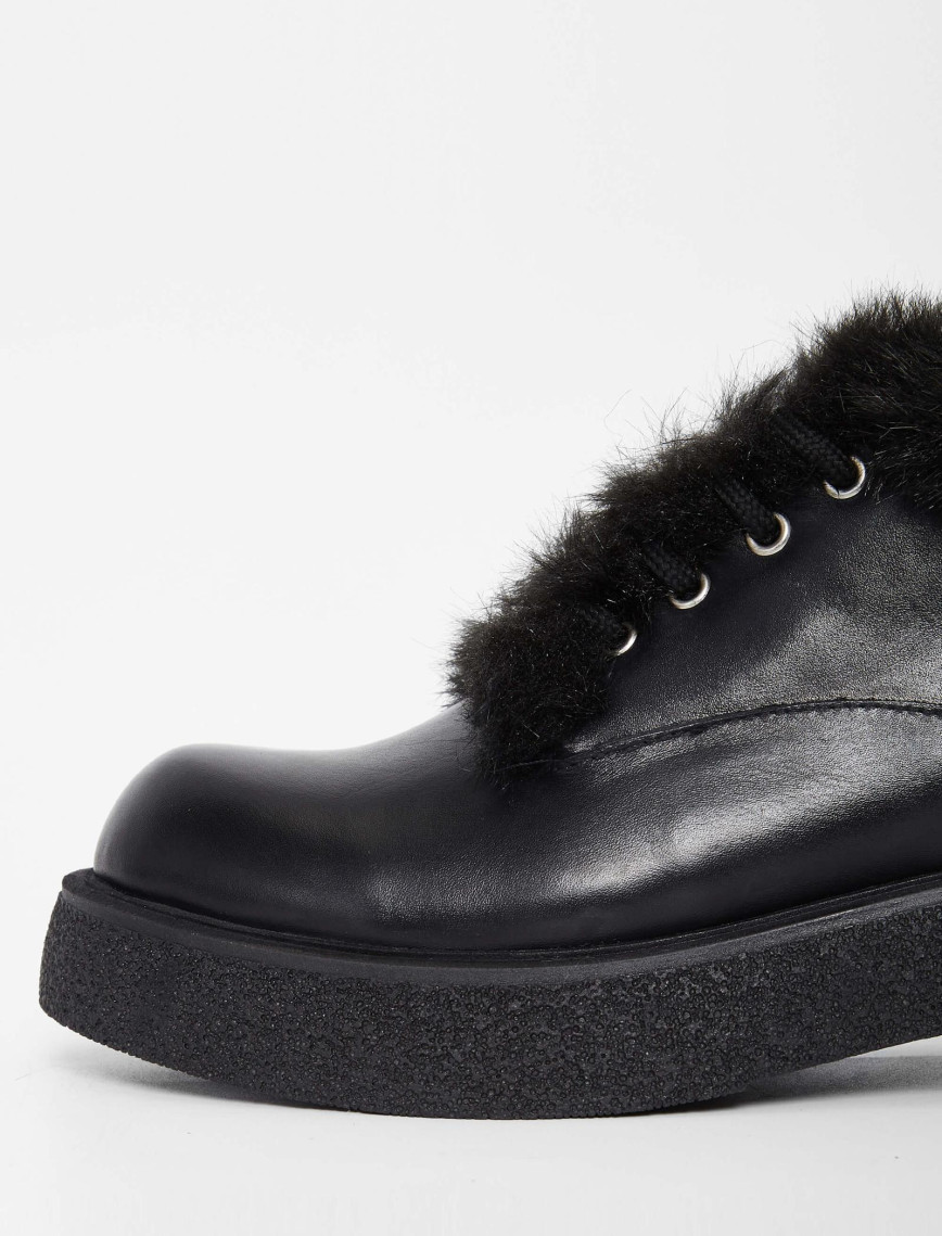 Tamer Tanca Kadın Hakiki Deri Siyah Deri Casual Bot