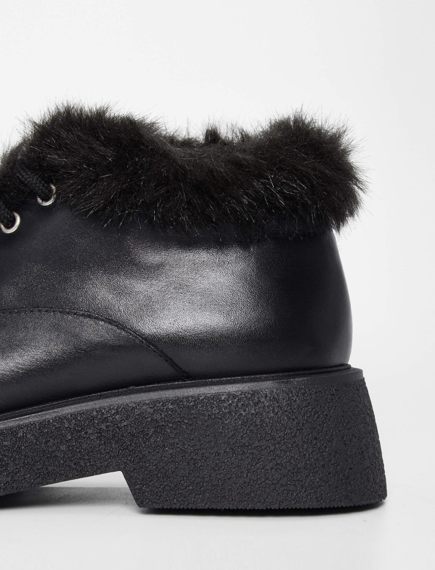 Tamer Tanca Kadın Hakiki Deri Siyah Deri Casual Bot