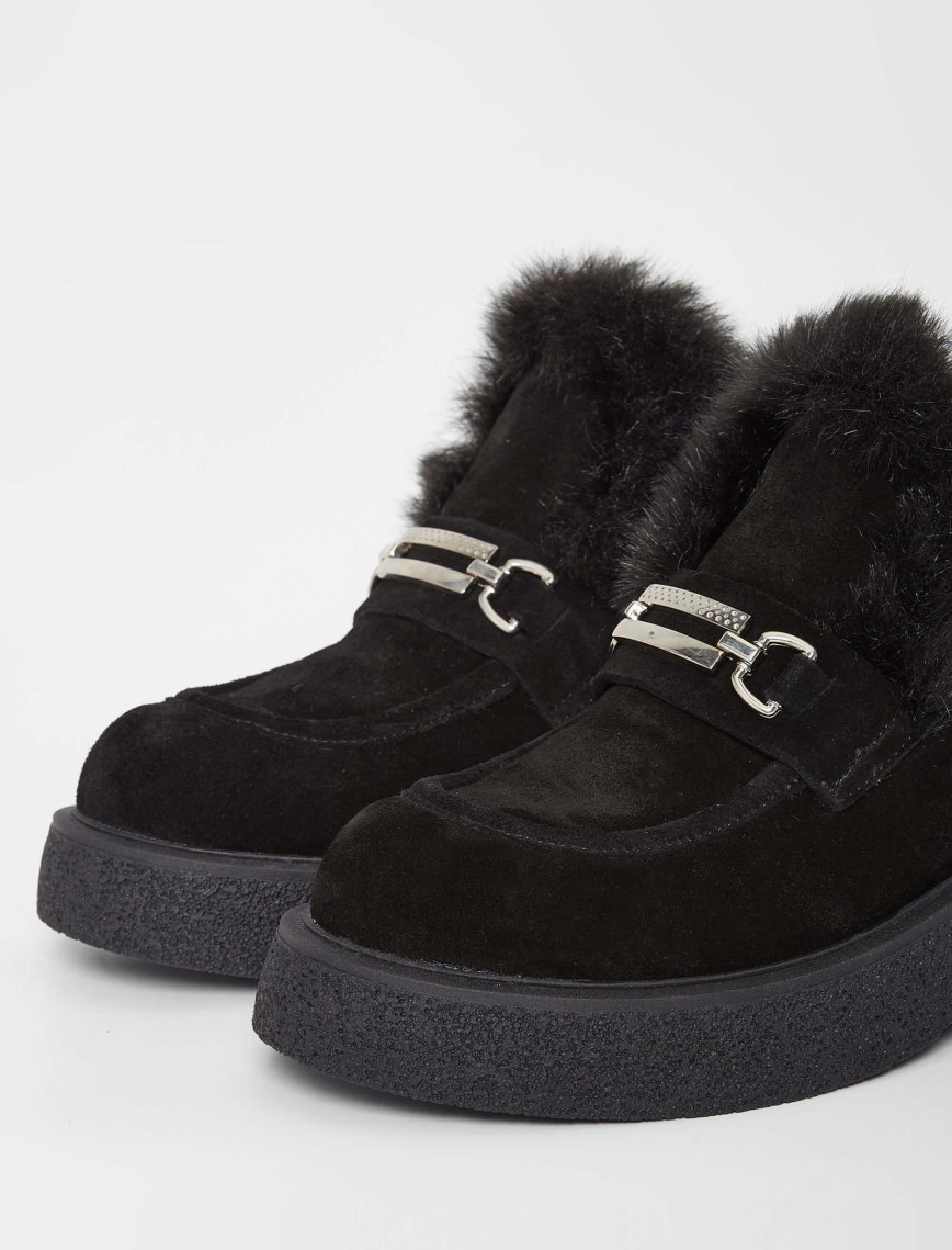 Tamer Tanca Kadın Hakiki Deri Siyah Süet Casual Bot Tamer Tanca Kadın Hakiki Deri Siyah Süet Casual Bot