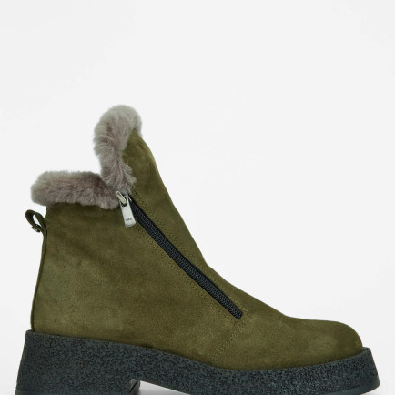 Tamer Tanca Kadın Hakiki Deri Haki Süet Casual Bot