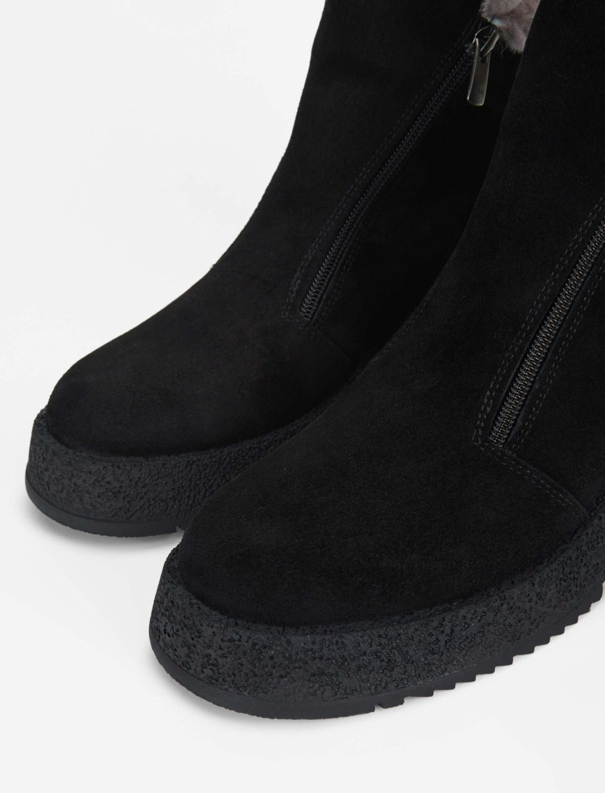 Tamer Tanca Kadın Hakiki Deri Siyah Süet Casual Bot