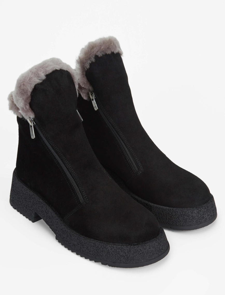 Tamer Tanca Kadın Hakiki Deri Siyah Süet Casual Bot