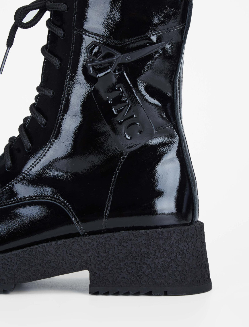 Tamer Tanca Kadın Hakiki Deri Siyah Rugan Casual Bot Tamer Tanca Kadın Hakiki Deri Siyah Rugan Casual Bot