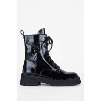 Tamer Tanca Kadın Hakiki Deri Siyah Rugan Casual Bot Tamer Tanca Kadın Hakiki Deri Siyah Rugan Casual Bot