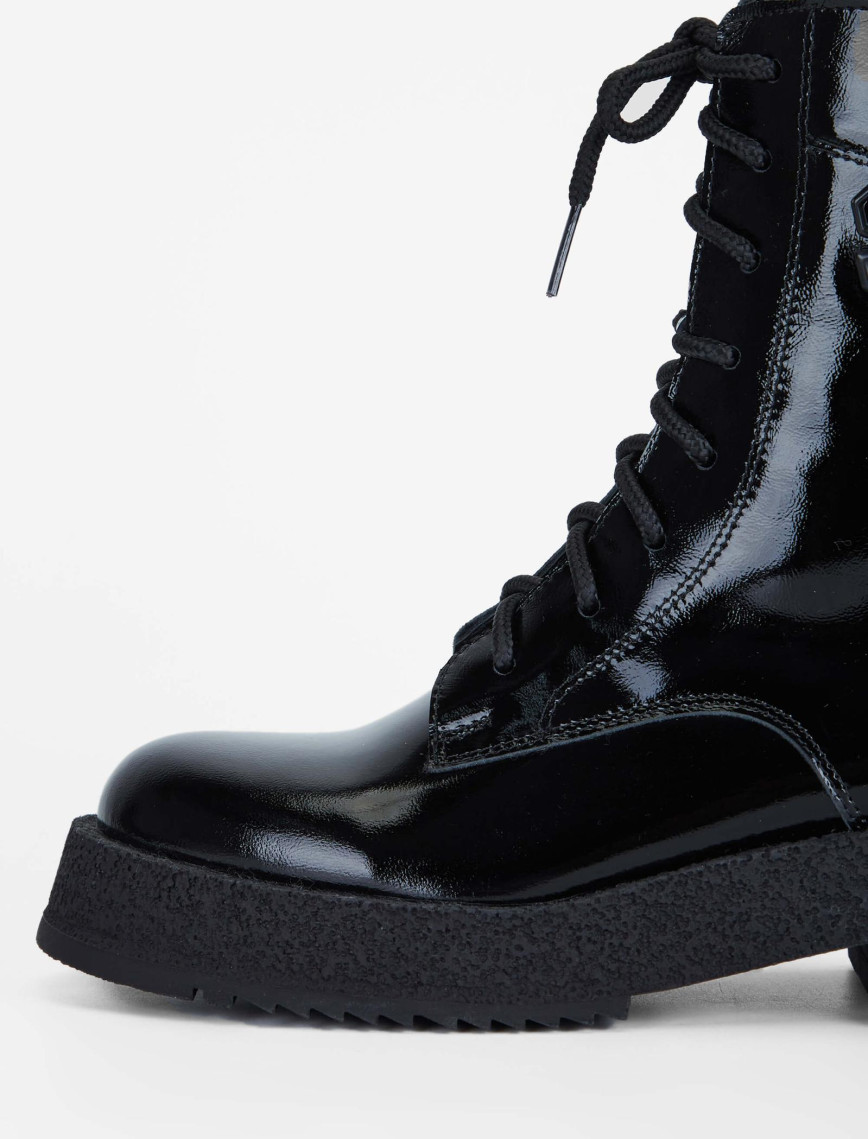 Tamer Tanca Kadın Hakiki Deri Siyah Rugan Casual Bot Tamer Tanca Kadın Hakiki Deri Siyah Rugan Casual Bot