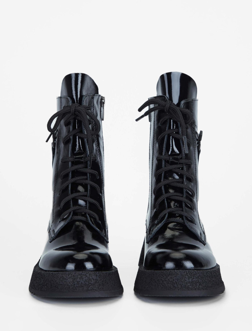 Tamer Tanca Kadın Hakiki Deri Siyah Rugan Casual Bot Tamer Tanca Kadın Hakiki Deri Siyah Rugan Casual Bot