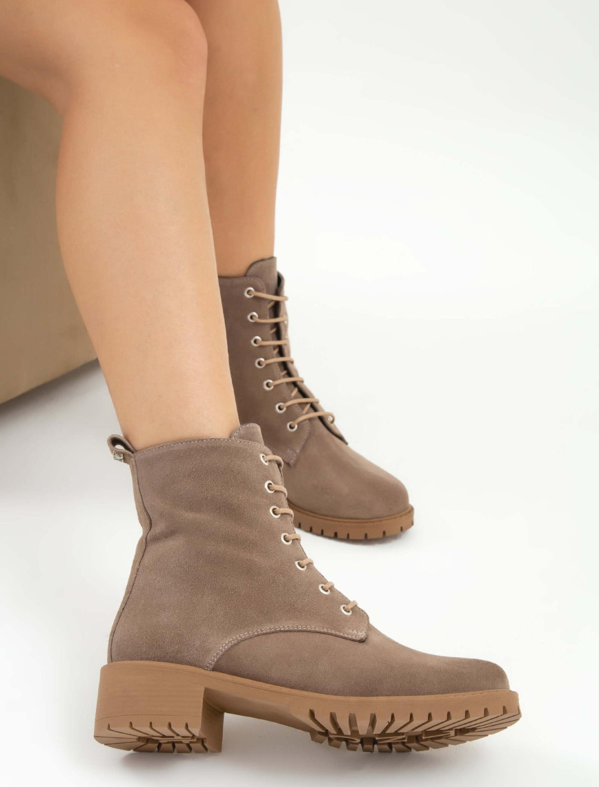 Tamer Tanca Kadın Hakiki Deri VIZON SUET YRM Casual Bot Tamer Tanca Kadın Hakiki Deri VIZON SUET YRM Casual Bot