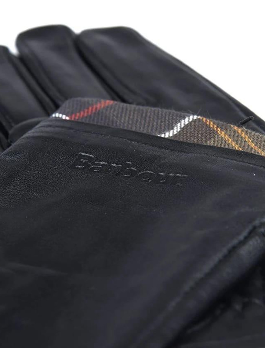 Barbour Tartan Trimmed Deri Eldiven Barbour Tartan Trimmed Deri Eldiven