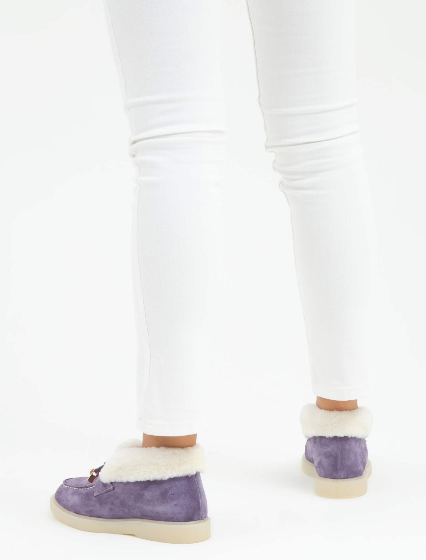 Tamer Tanca Kadın Hakiki Deri Mor Casual Bot