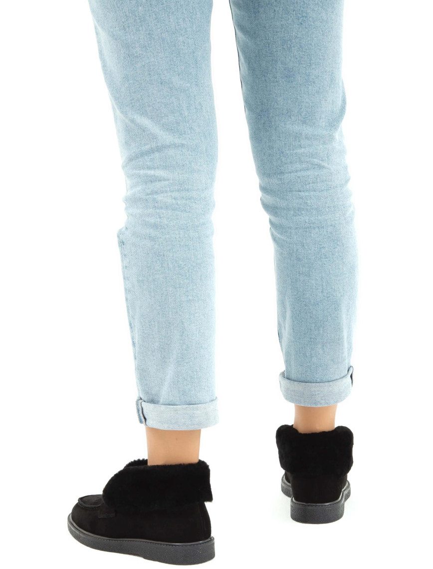 Tamer Tanca Kadın Hakiki Deri Siyah Casual Bot