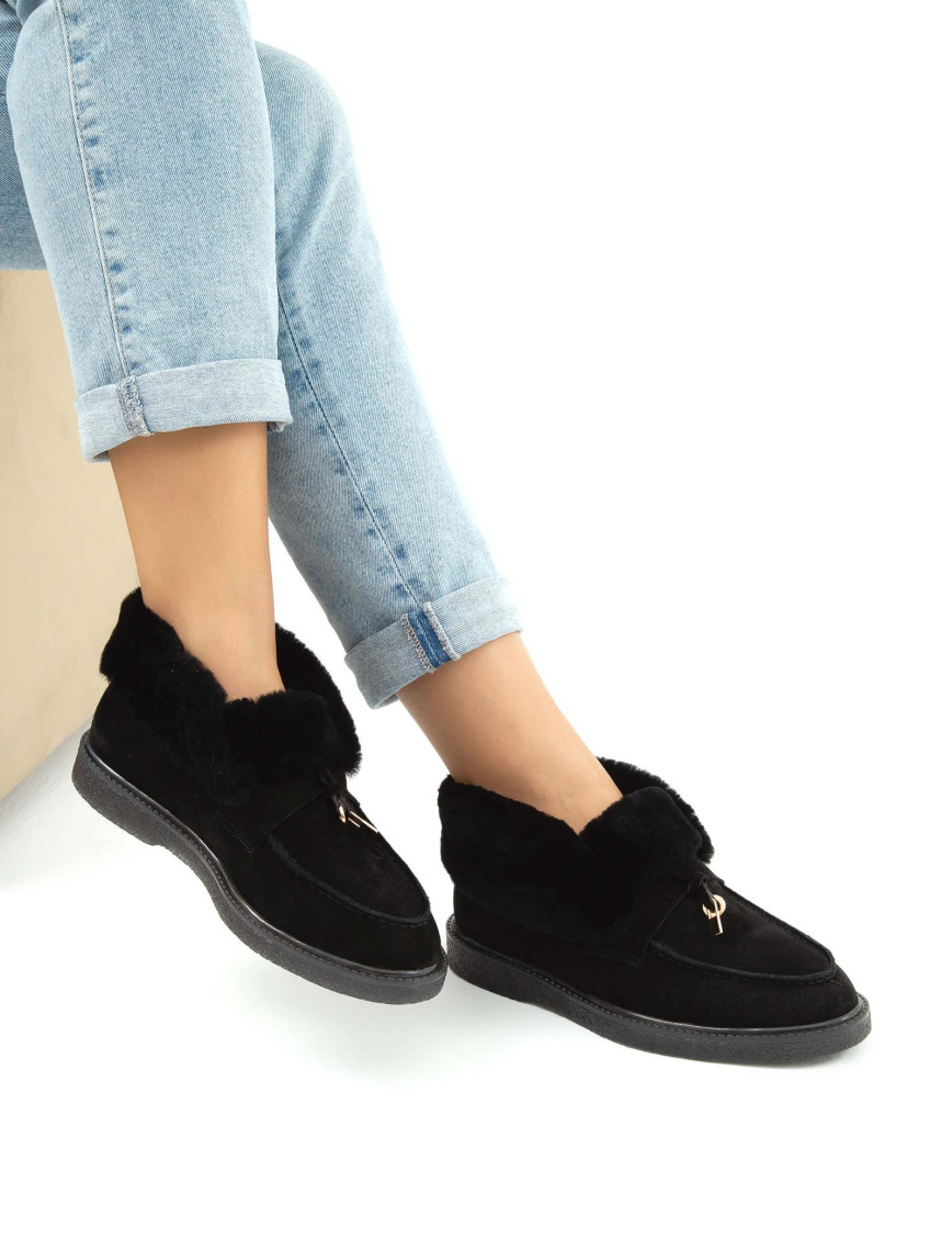 Tamer Tanca Kadın Hakiki Deri Siyah Casual Bot