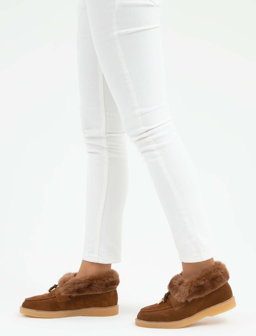 Tamer Tanca Kadın Hakiki Deri Taba Casual Bot