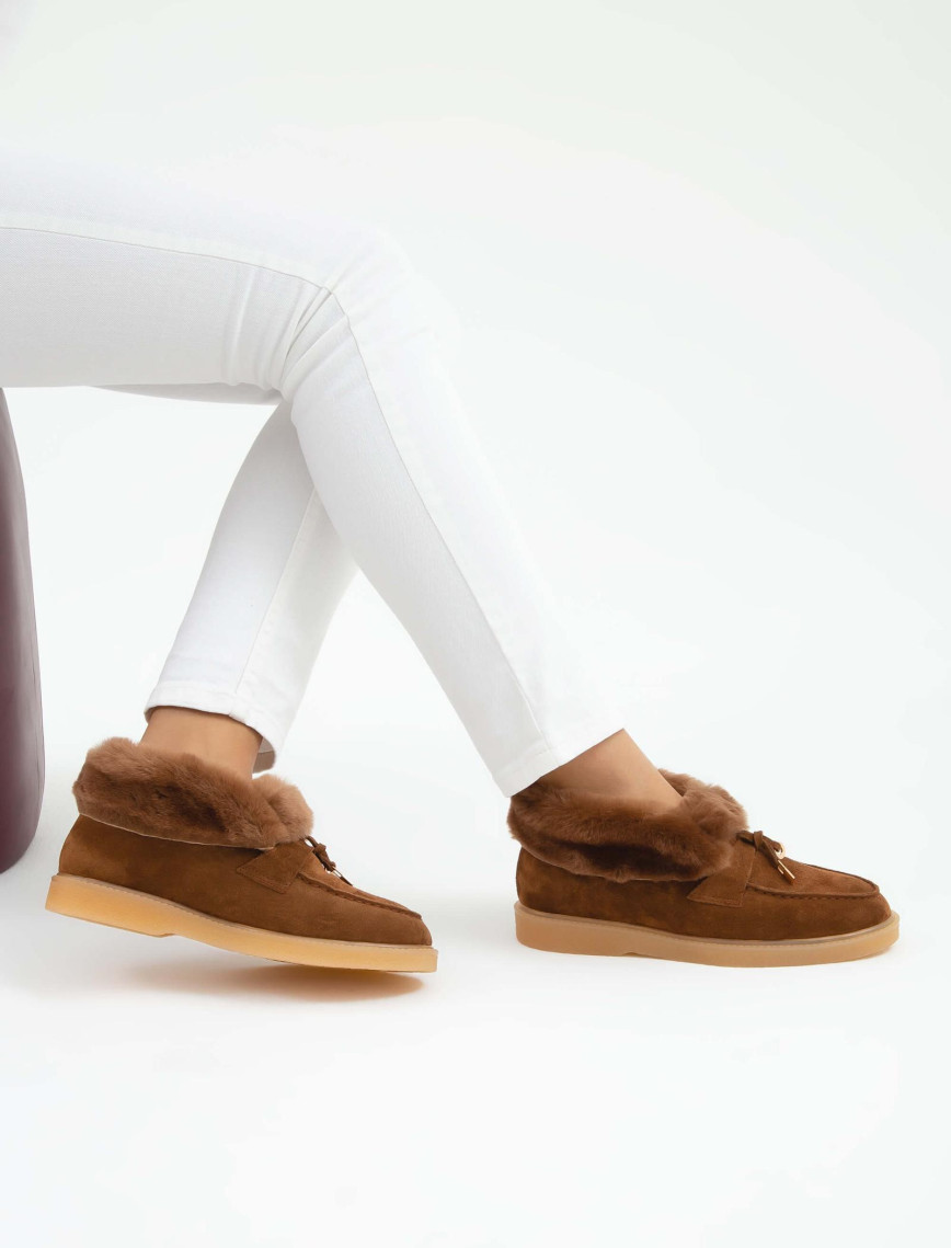 Tamer Tanca Kadın Hakiki Deri Taba Casual Bot