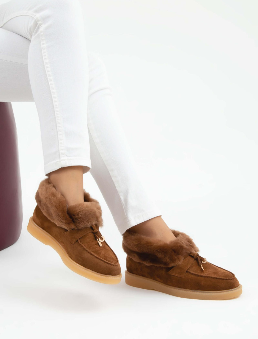 Tamer Tanca Kadın Hakiki Deri Taba Casual Bot