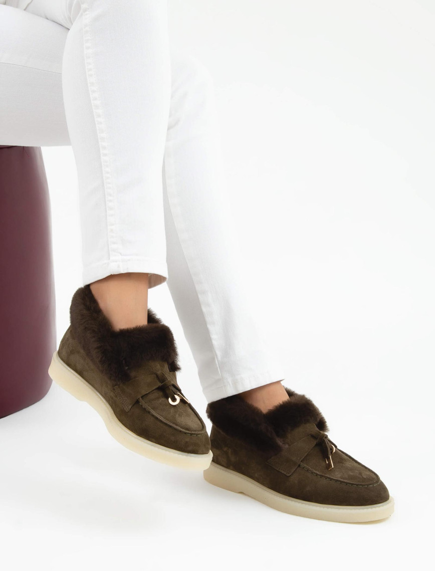 Tamer Tanca Kadın Hakiki Deri Yeşil Casual Bot