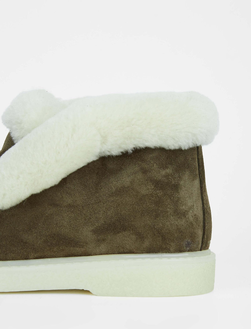 Tamer Tanca Kadın Hakiki Deri Haki Süet Casual Bot