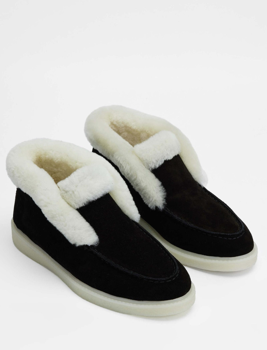 Tamer Tanca Kadın Hakiki Deri Siyah Süet Casual Bot