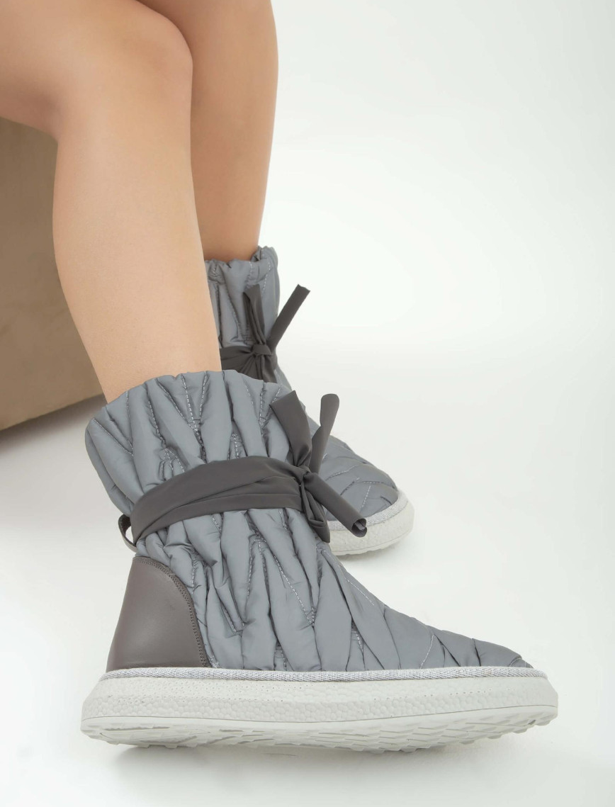 Tamer Tanca Kadın Hakiki Deri Siyah/Gri Casual Bot