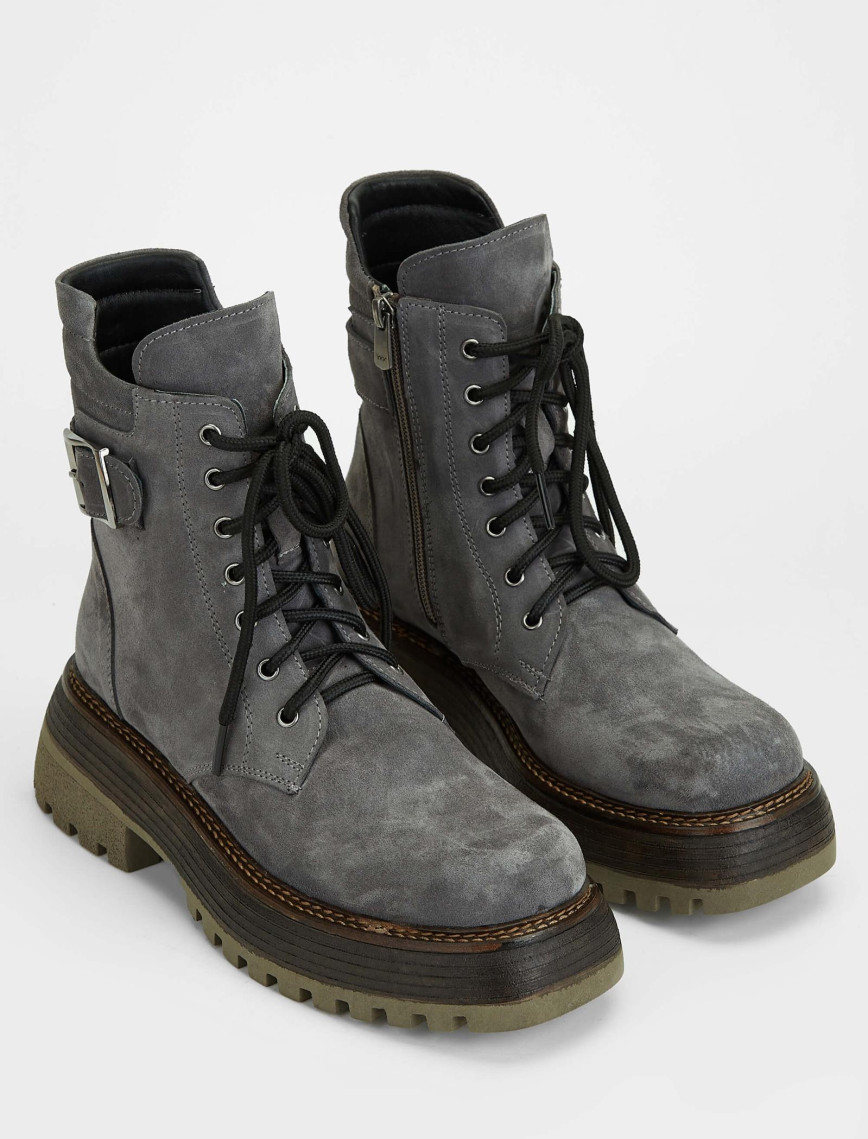 Tamer Tanca Kadın Hakiki Deri Gri Casual Bot