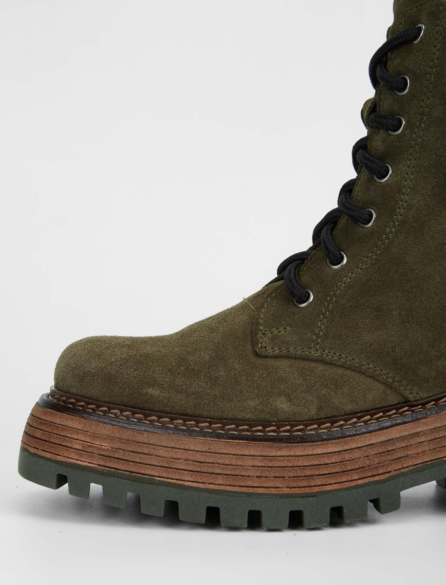 Tamer Tanca Kadın Hakiki Deri Haki Süet Casual Bot