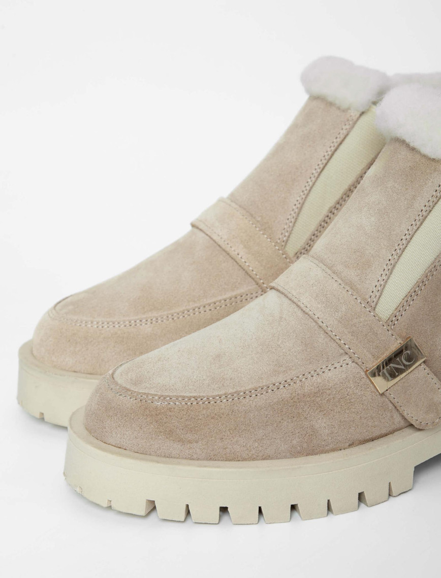 Tamer Tanca Kadın Hakiki Deri Bej Casual Bot