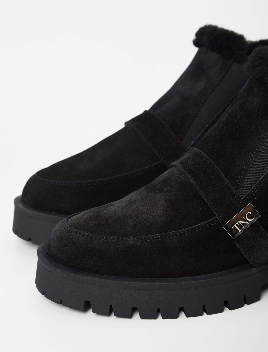 Tamer Tanca Kadın Hakiki Deri Siyah Süet Casual Bot