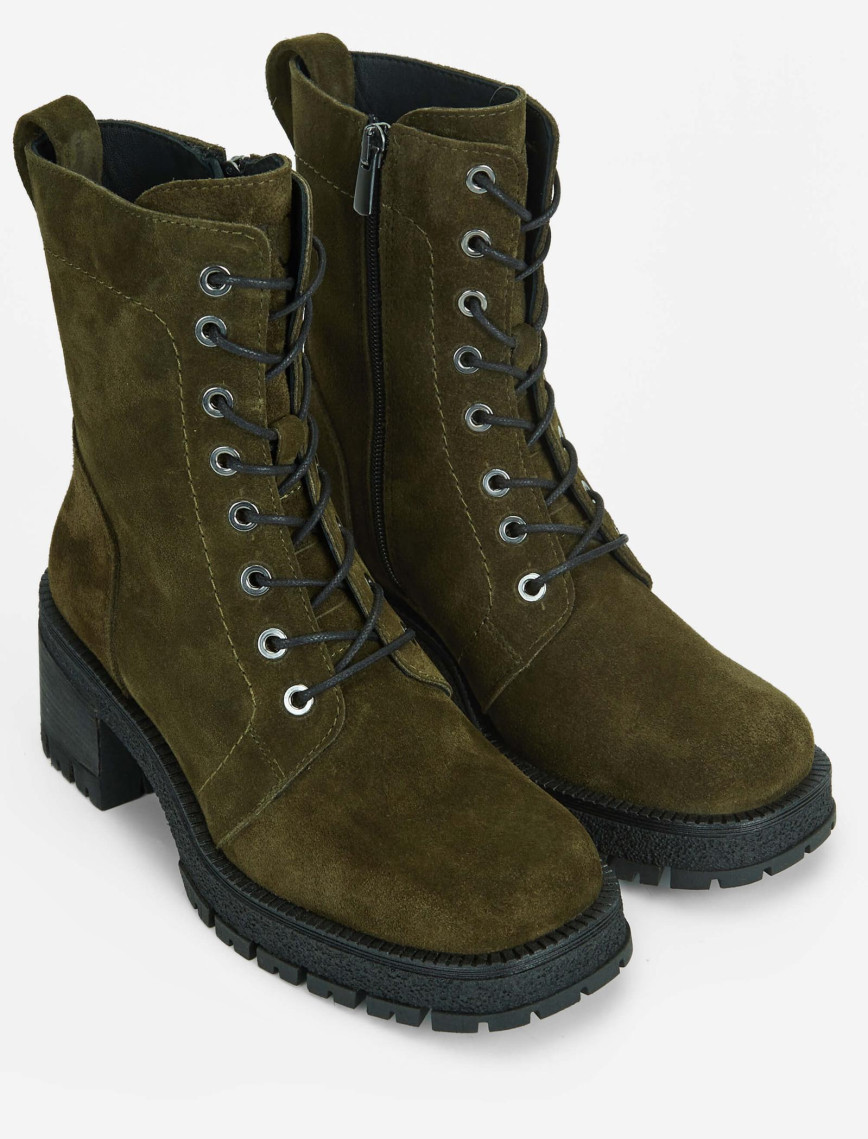 Tamer Tanca Kadın Hakiki Deri Haki Süet Casual Bot