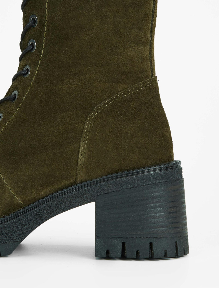 Tamer Tanca Kadın Hakiki Deri Haki Süet Casual Bot