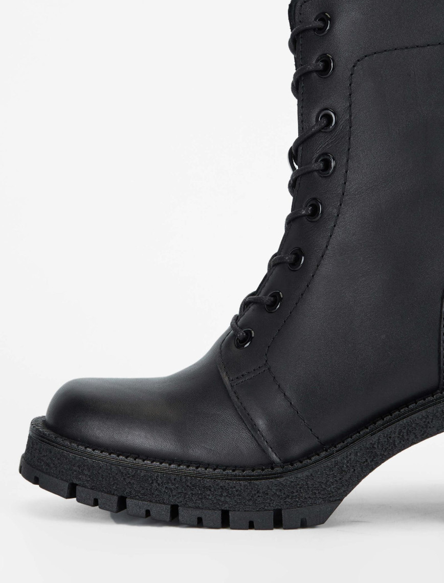 Tamer Tanca Kadın Hakiki Deri Siyah Deri Casual Bot