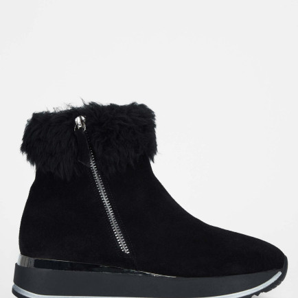 Tamer Tanca Kadın Hakiki Deri Siyah Süet Casual Bot Tamer Tanca Kadın Hakiki Deri Siyah Süet Casual Bot