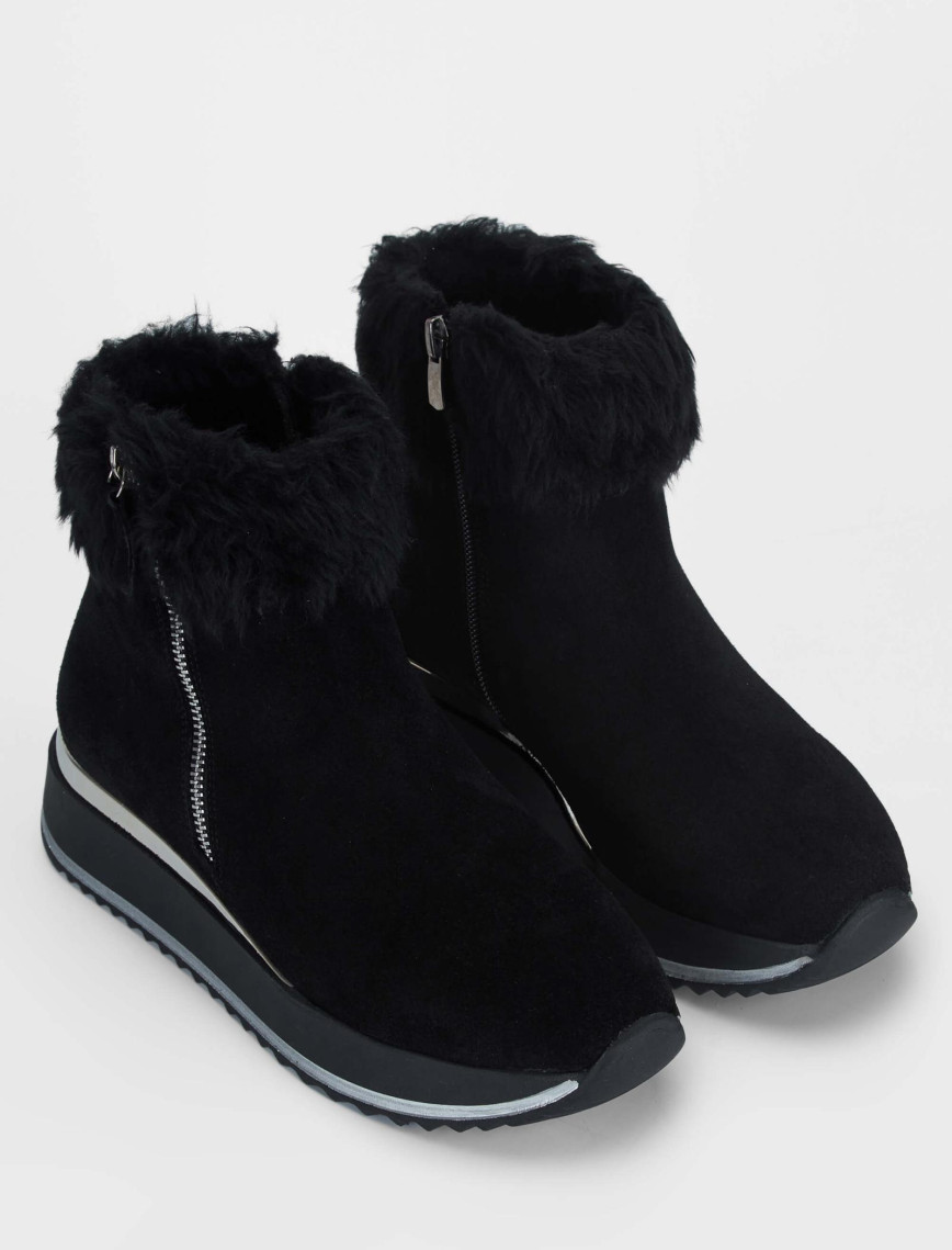 Tamer Tanca Kadın Hakiki Deri Siyah Süet Casual Bot Tamer Tanca Kadın Hakiki Deri Siyah Süet Casual Bot