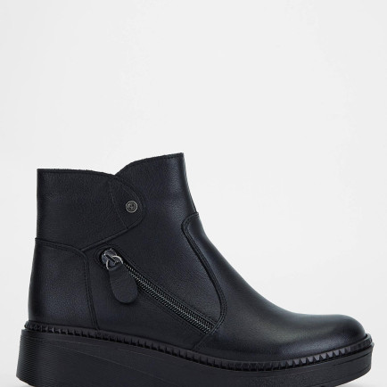 Tamer Tanca Kadın Hakiki Deri Siyah Casual Bot Tamer Tanca Kadın Hakiki Deri Siyah Casual Bot