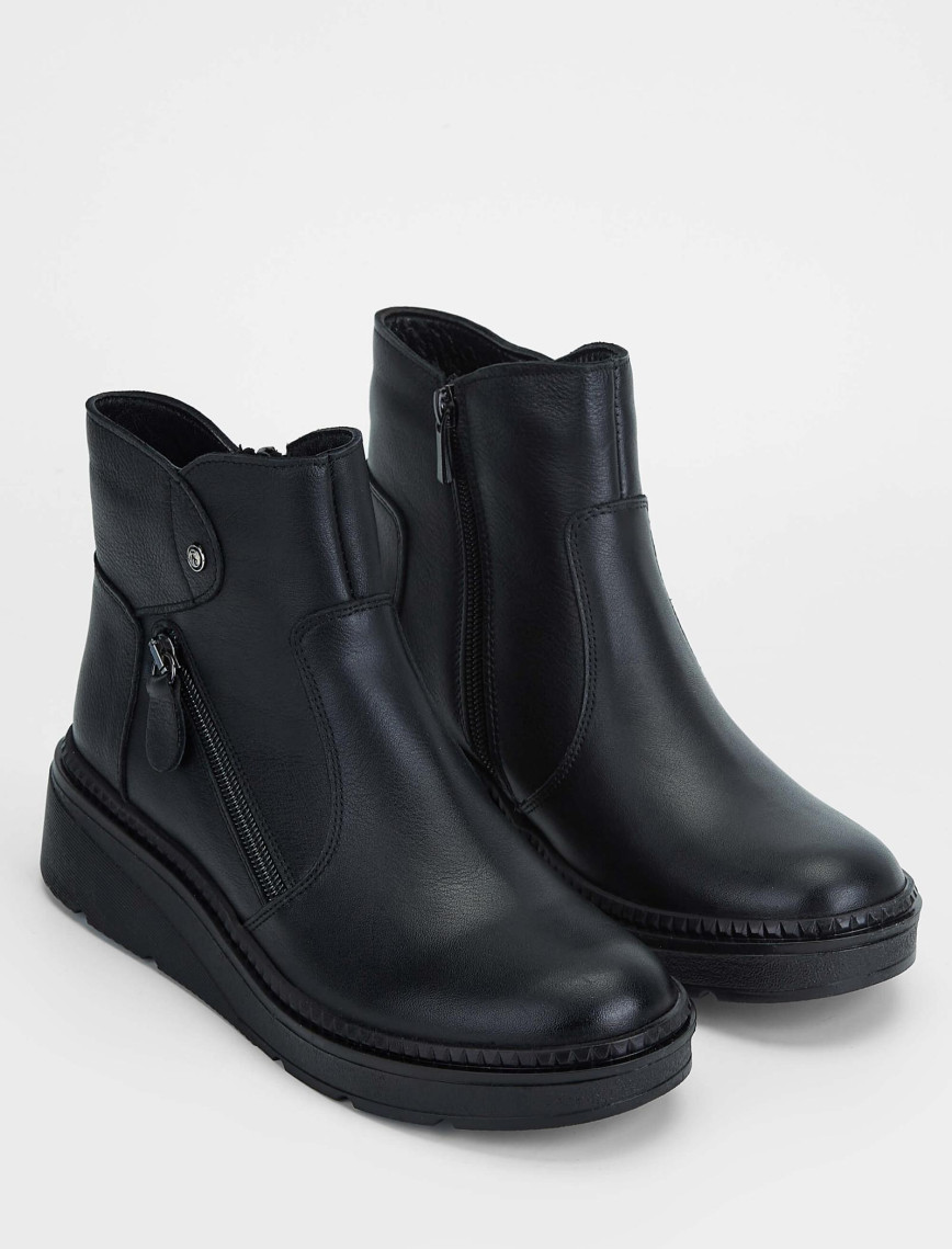 Tamer Tanca Kadın Hakiki Deri Siyah Casual Bot Tamer Tanca Kadın Hakiki Deri Siyah Casual Bot