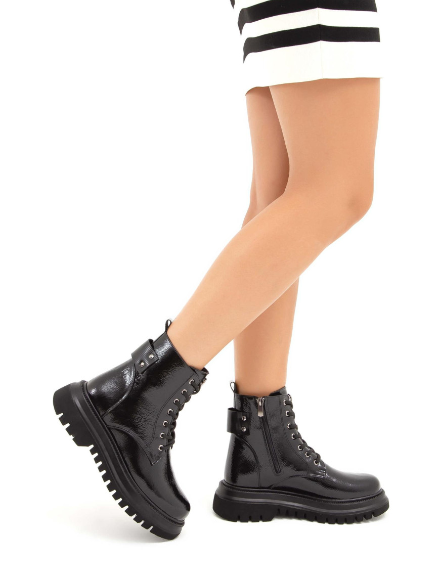 Tamer Tanca Kadın Vegan Siyah Rugan Casual Bot Tamer Tanca Kadın Vegan Siyah Rugan Casual Bot