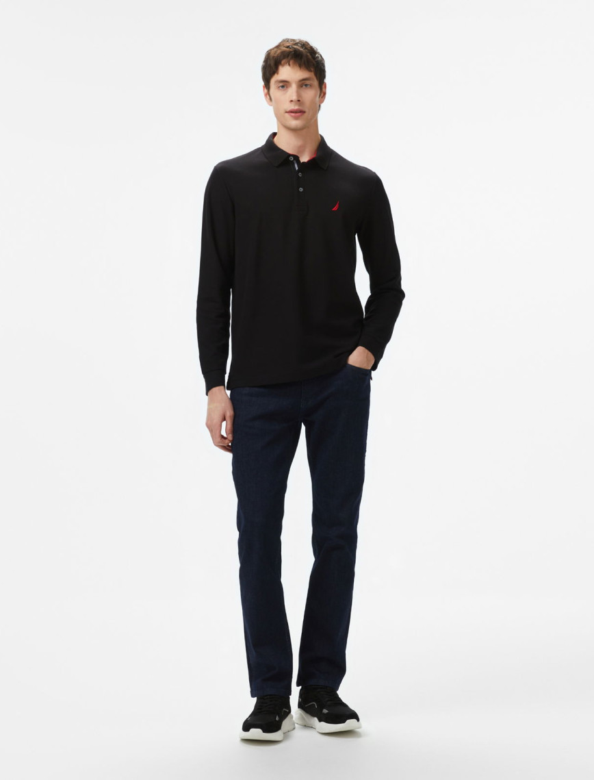 Nautica Erkek Siyah Classic Fit Uzun Kollu Polo Nautica Erkek Siyah Classic Fit Uzun Kollu Polo