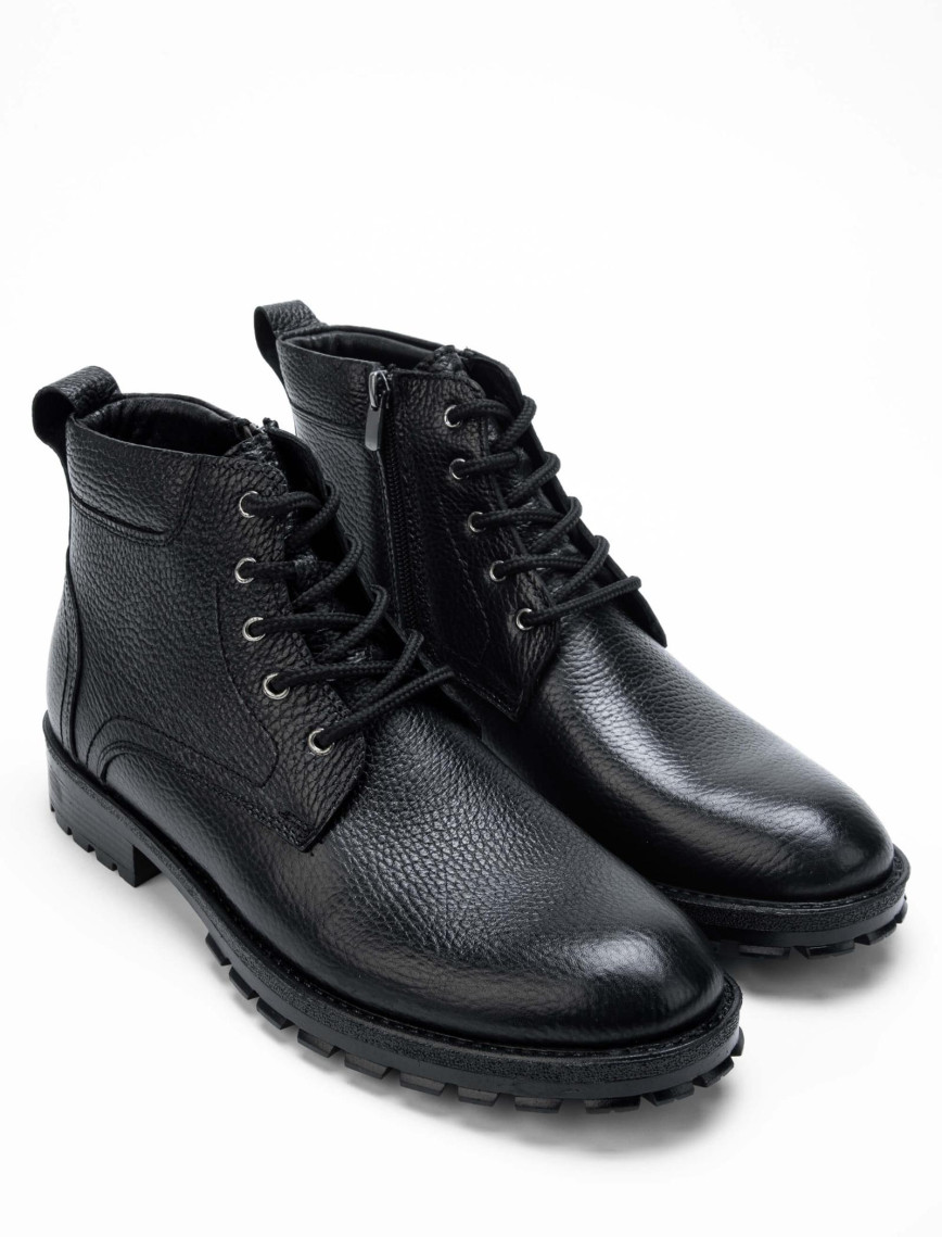 Tamer Tanca Erkek Hakiki Deri Siyah Casual Bot Tamer Tanca Erkek Hakiki Deri Siyah Casual Bot